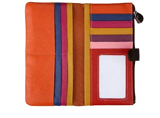 Title 22, Ladies Long RFID Anti-Scan Wallet Top Layer Lea...