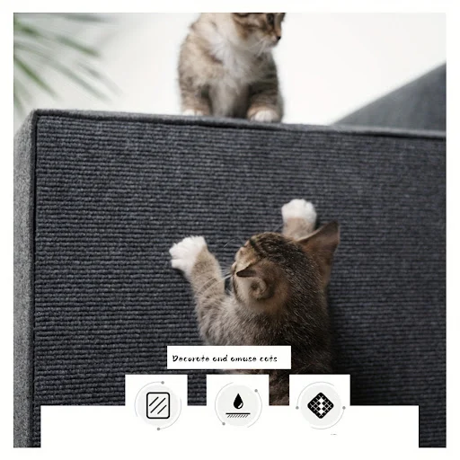 Anti Cat Scratching Mat Large Trimmable Cat Scratching Post Pad Carpet Self-Adhesive for Cat Tree Shelf Shelves Steps Wa — photo 3