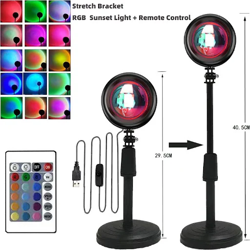 Title 2, Sunset Projection Lamp Rainbow Atmosphere Night...