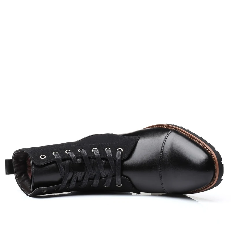 Title 4, Mens pointed warm Martin boots with velvet top...