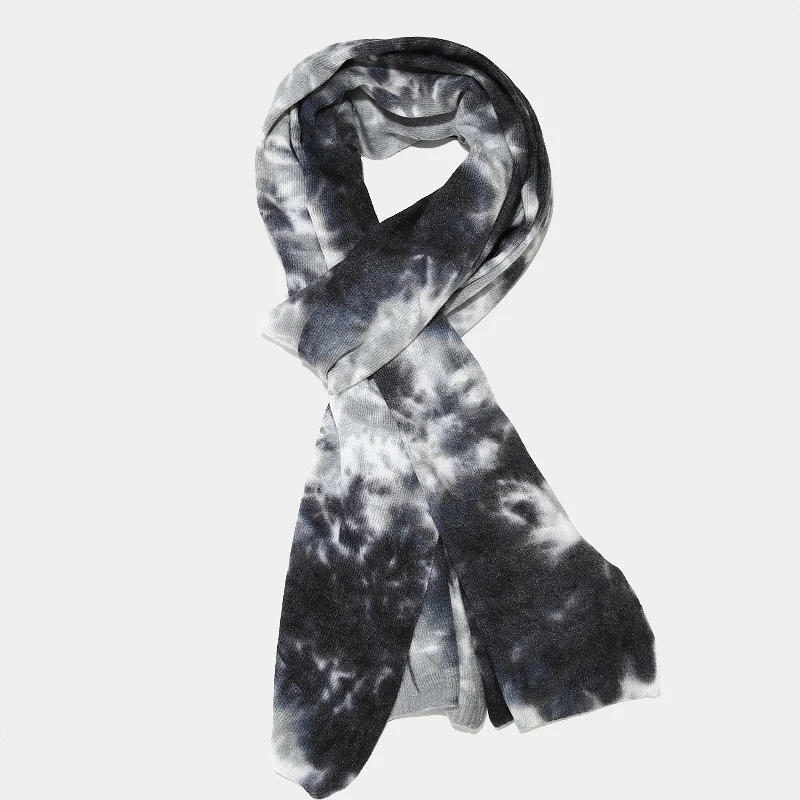 Title 7, Conjunto de luvas e cachecol de malha tie-dye f...