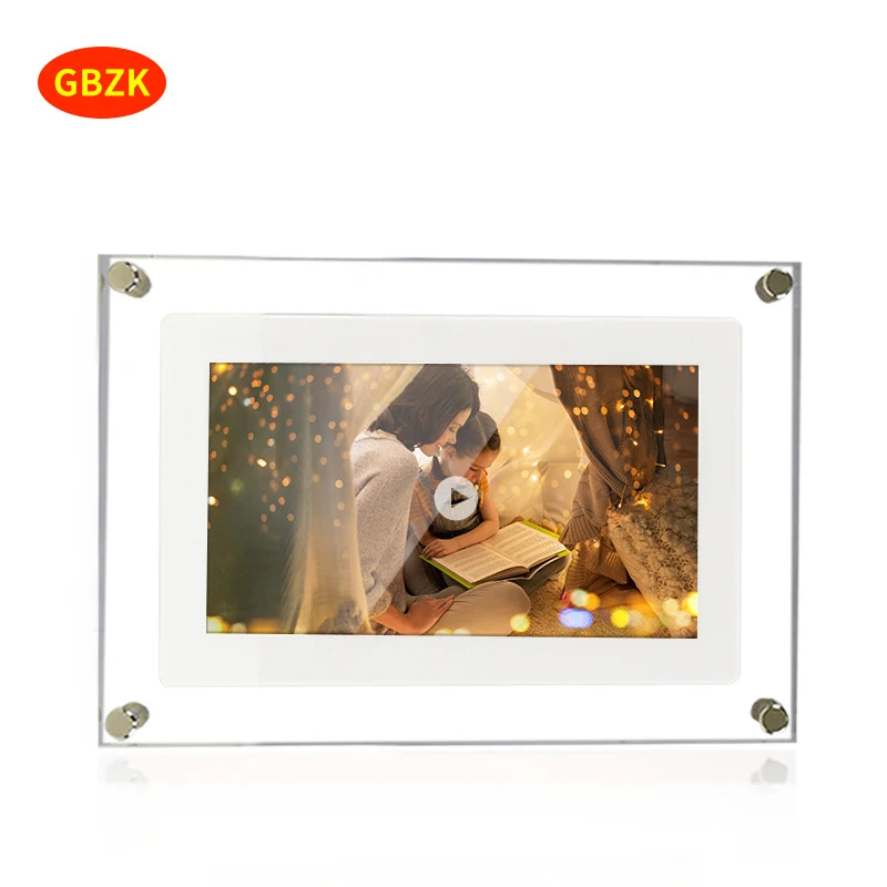 Acrylic Transparent Crystal Digital Photo Frame Video Player Showcase your cherished photos and videos with clarity. Eas — photo 4