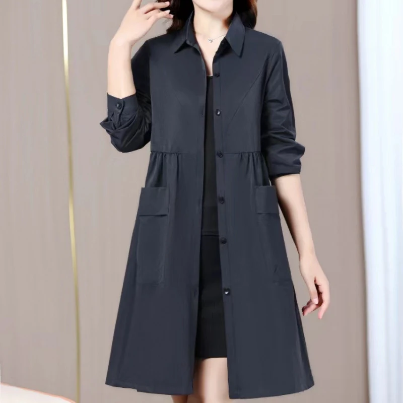 Title 1, Youthful Solid Color Trench Coat for Stylish, A...