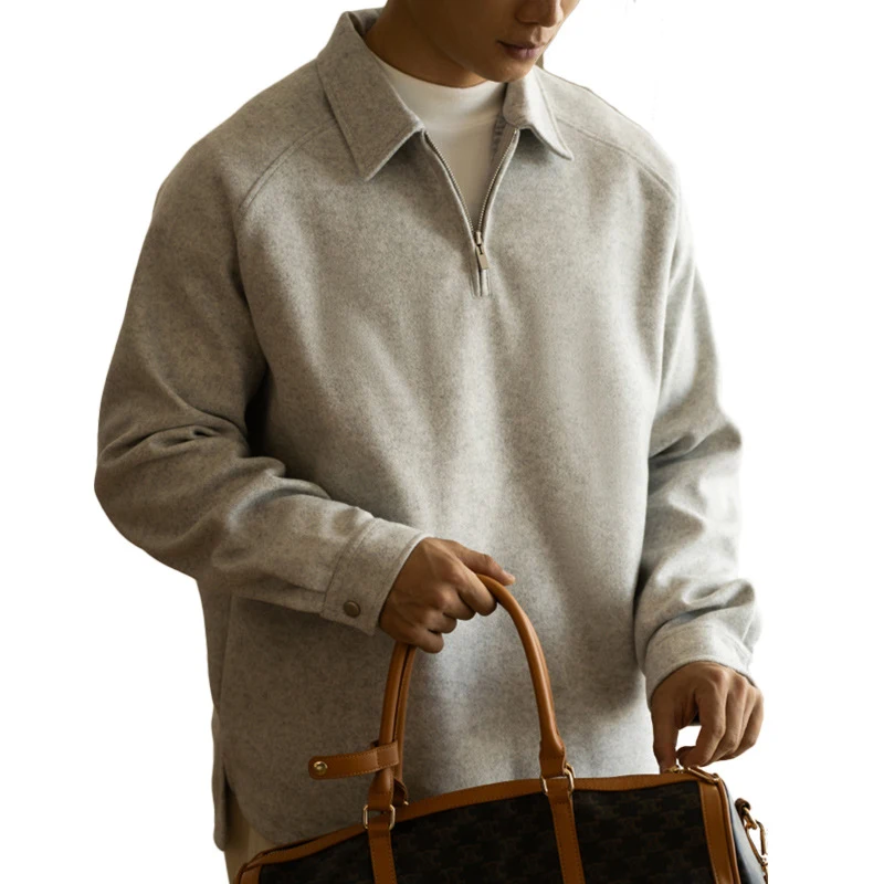 Suéter masculino com meia gola e lapela para Primavera e Outono. Conforto e estilo renovado para homens que buscam versatilidade e elegância em suas roupas. — foto 5