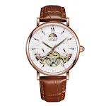 Relógio Automático Mecânico Masculino Sun Moon Star. Elegância e precisão com mostrador que exibe o sol, a lua e as estrelas. — foto 3