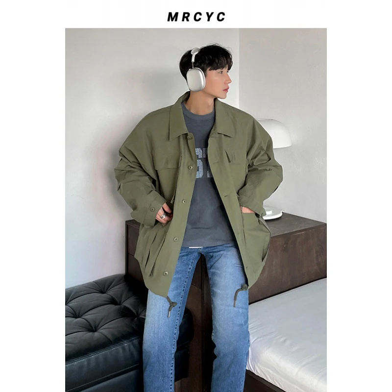 Jaqueta japonesa folgada de primavera e outono, estilo coreano casual, com gola e design despojado para um visual moderno e estiloso. — foto 2