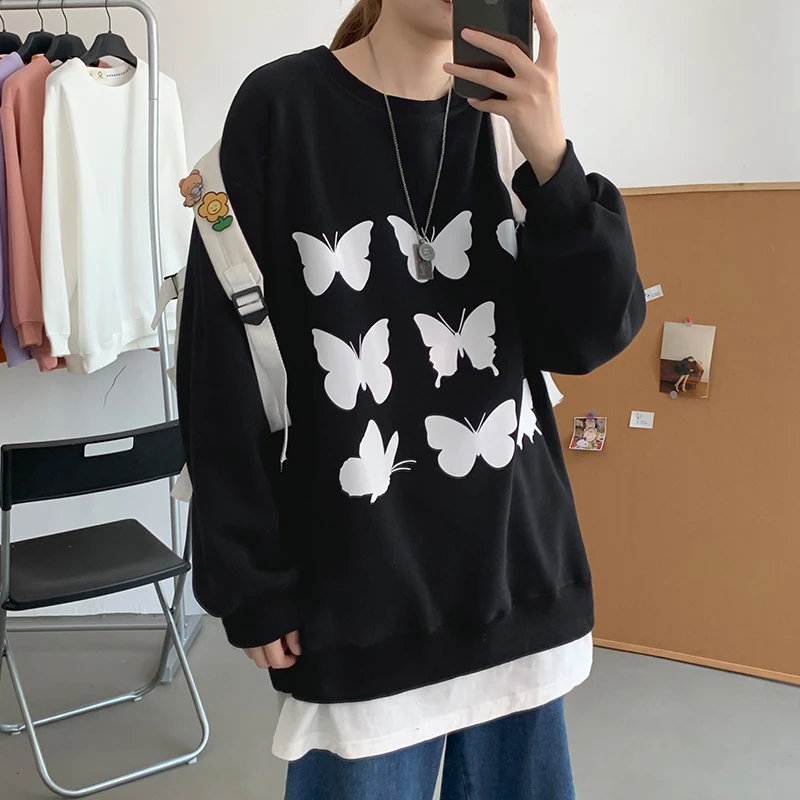Suéter feminino estilo Harajuku Plus Fat Plus Size — foto 4