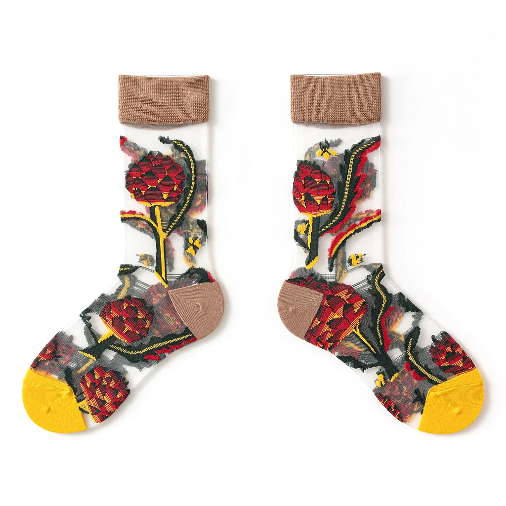 Title 5, All-Match Trend In Tube Card Silk Womens Socks