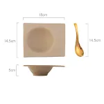 Khaki bowl with spoon
