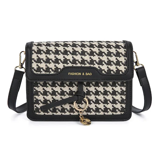 Title 7, Houndstooth Pattern Large Capacity Womens Fash...