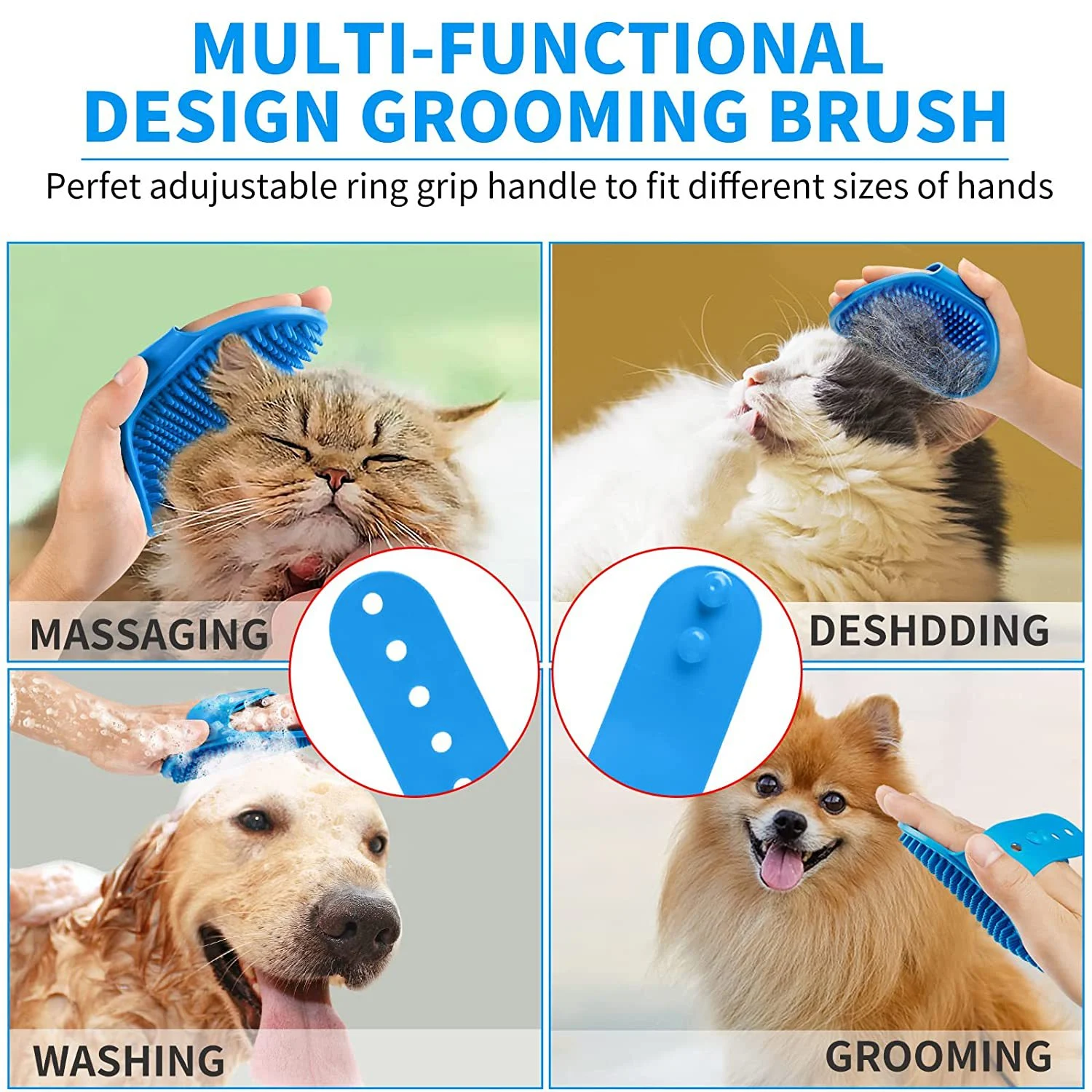 3-Piece Dog Bath Brush Set with Shampoo and Adjustable Massage Brush for a Relaxing and Effective Cleaning Experience. — photo 6