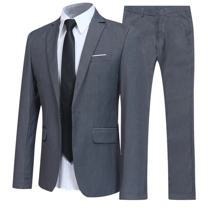 Terno coreano masculino de duas peças com corte ocidental. Combine sofisticação e estilo! Perfeito para eventos formais e causar uma ótima impressão. — foto 5