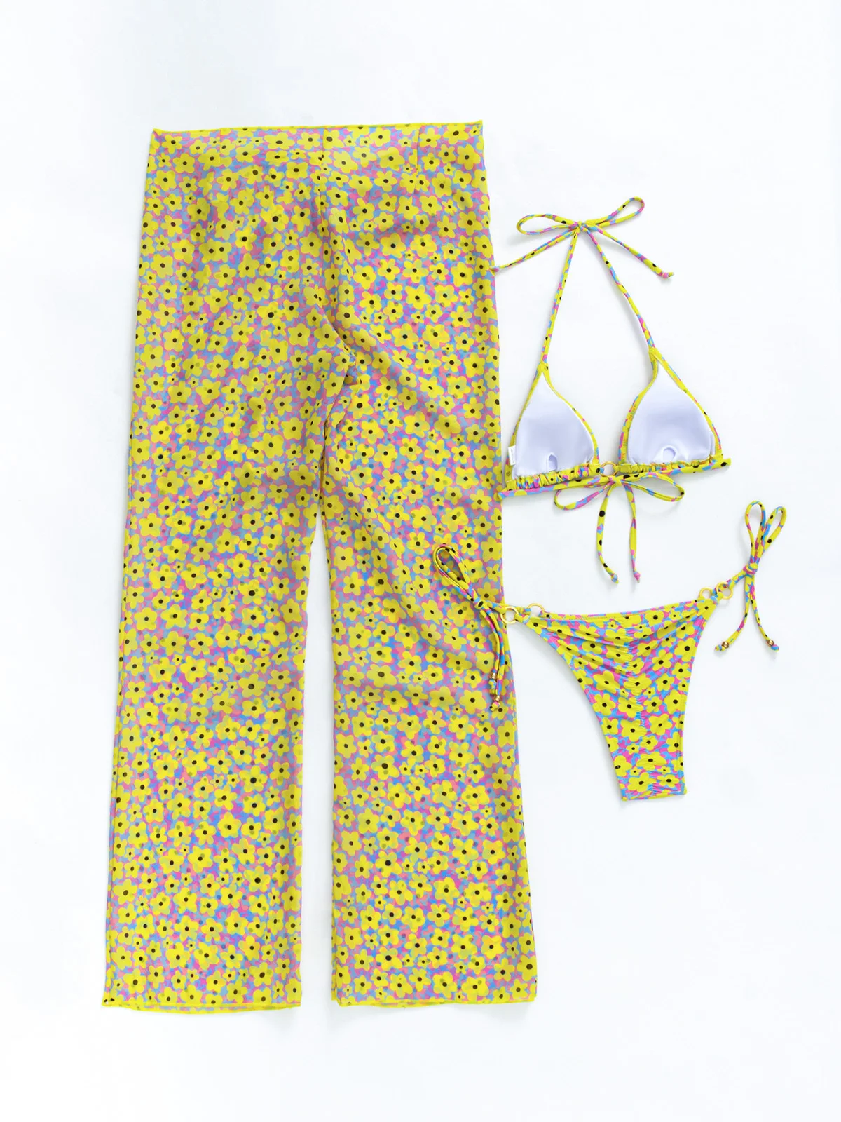 Bikini da donna a tre pezzi, costume da bagno separato. Perfetto per la spiaggia o la piscina. Goditi il sole con stile e comfort senza pari. — foto 8