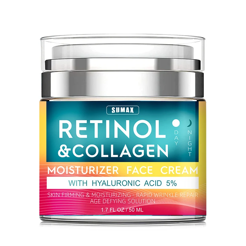 Creme facial de retinol para mulheres 50ml com pump. Diminui rugas, melhora a pele e rejuvenesce. Cuidados faciais eficazes para uma pele radiante. — foto 12