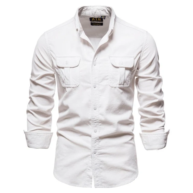 Men's Shirts College Tops Longsleeve Blue Comfortable everyday wear Versatile shirts for college, casual outings or work — photo 4
