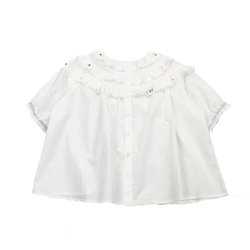 White Loose Cotton Doll Shirt Mid Sleeve. Comfortable and versatile doll shirt, perfect for dressing your doll, providin — photo 1