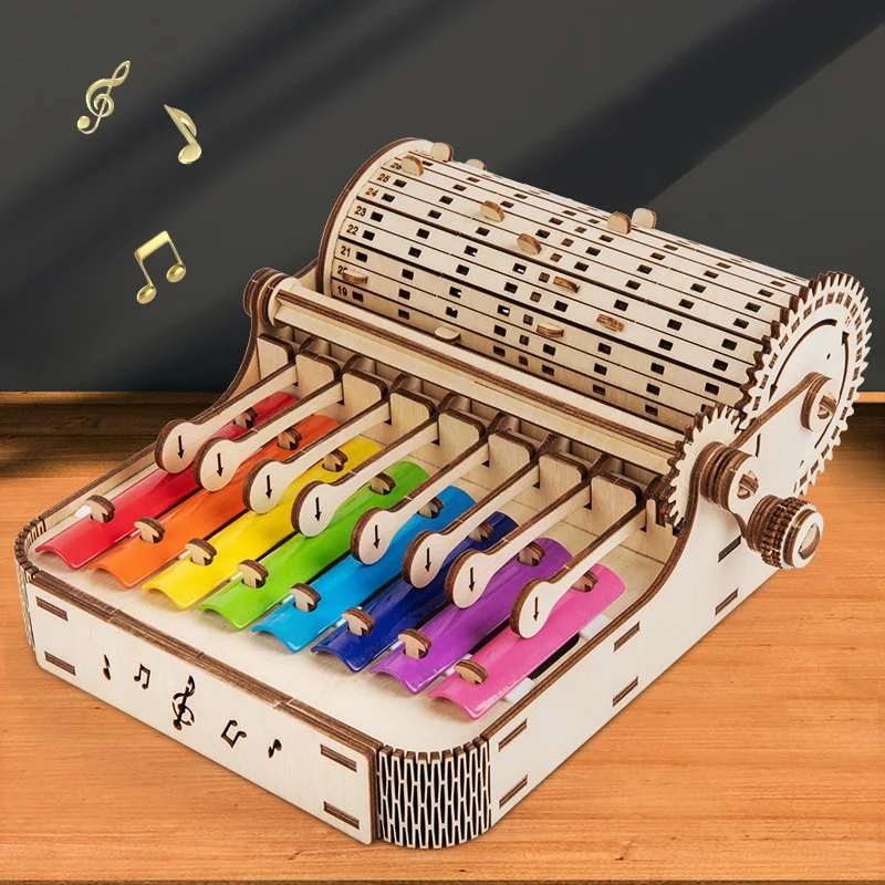 Piano musical de madeira para crianças, brinquedo de percussão educativo para a primeira infância, estimula audição e coordenação motora. — foto 16