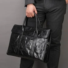 Title 4, Genuine Leather Large Capacity Briefcase Mens ...