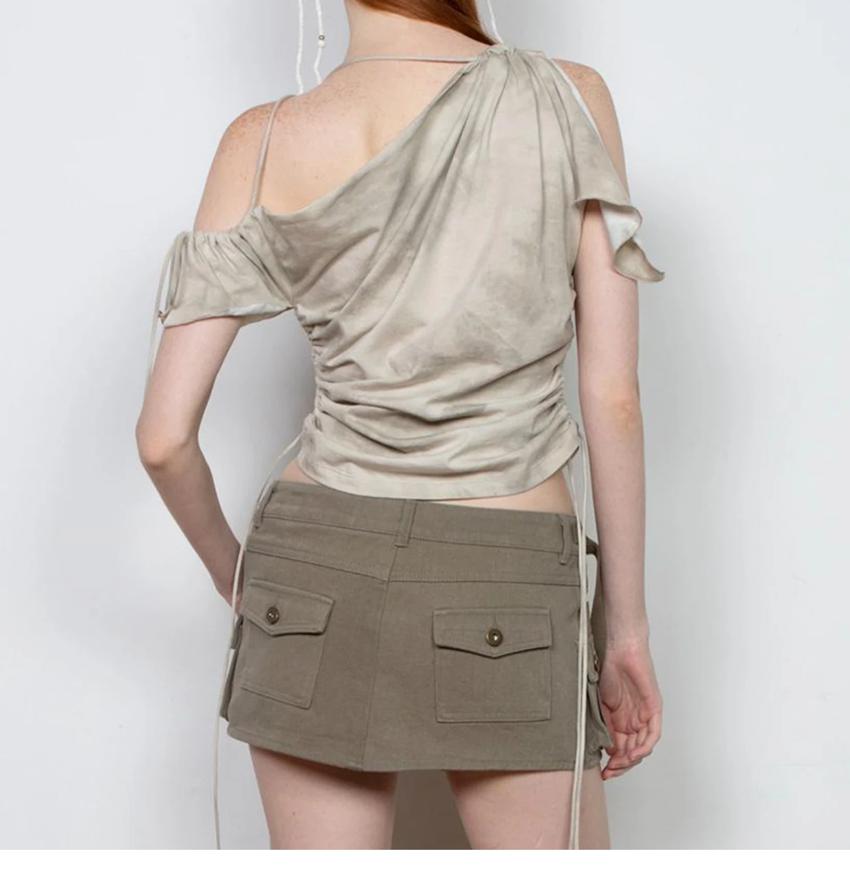 Title 9, New Womens Drawstring Strappy Cropped Top
