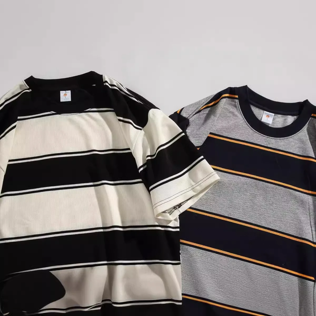 Cotton Round Neck Striped Off-shoulder Short Sleeve Top Comfortable and Stylish Summer Wear Casual and Chic Design for E — photo 1