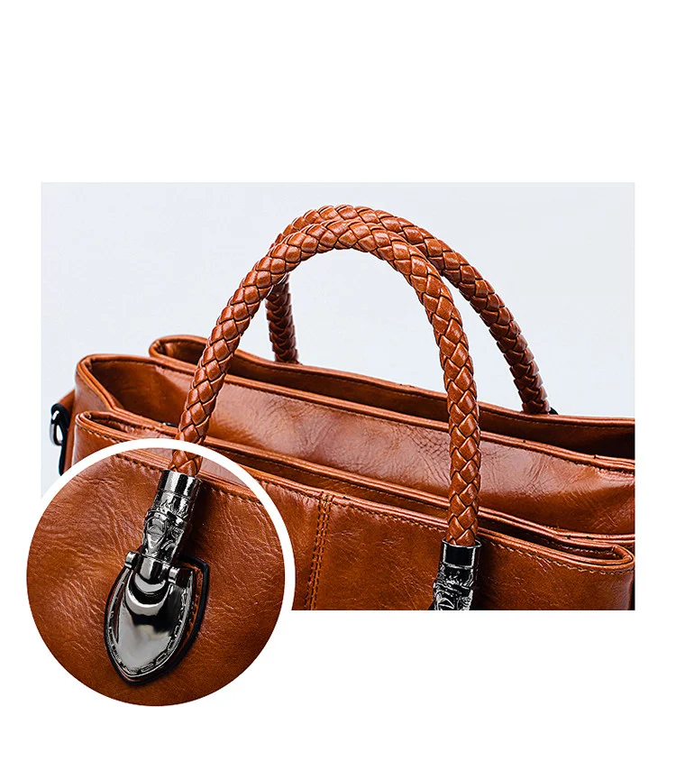Title 7, Bolsa tote de couro macio Boston europeia e ame...