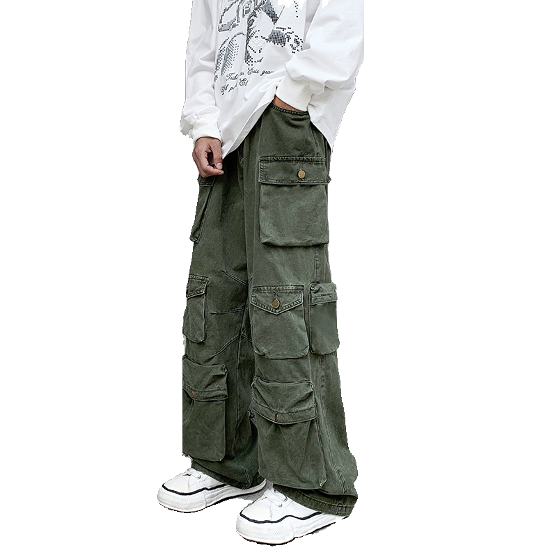 Multi-pocket overalls men's Niche Tide brand wide leg trousers. Comfortable, stylish, and functional. The perfect outfit — photo 5