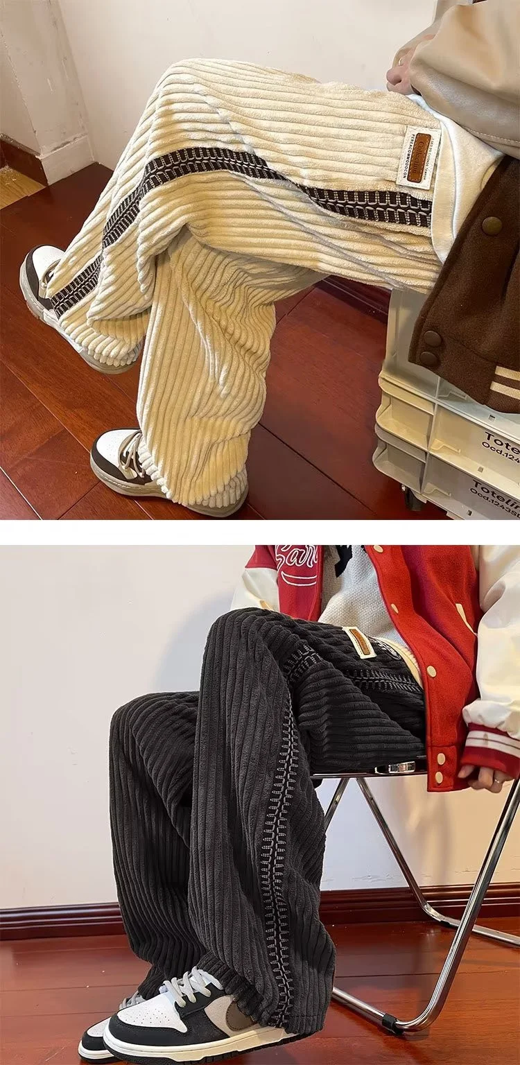 Title 8, Mens Autumn and Winter Loose Thickened Striped...