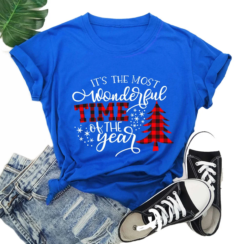 Title 12, Christmas Print Round Neck Short Sleeve Womens...