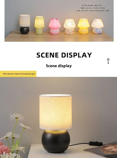 Title 3, Japanese Girly Bedroom Table Lamp Pleated Ceram...