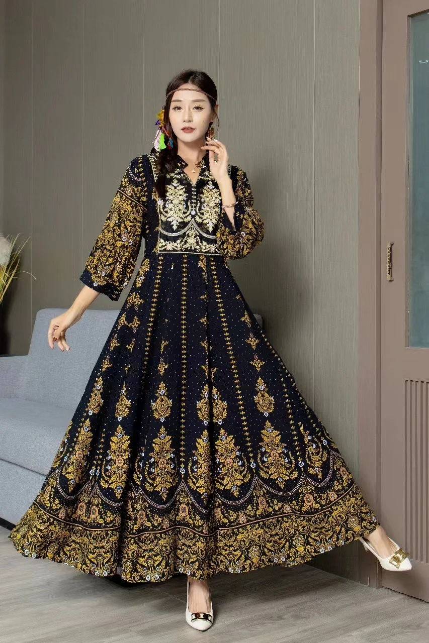 Title 5, Womens Fashion Embroidery Ethnic Style Dress. ...