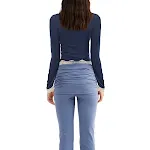 Lace Stitching Bow Long Sleeve T-shirt Slim Fit Short Bottoming Shirt — photo 5