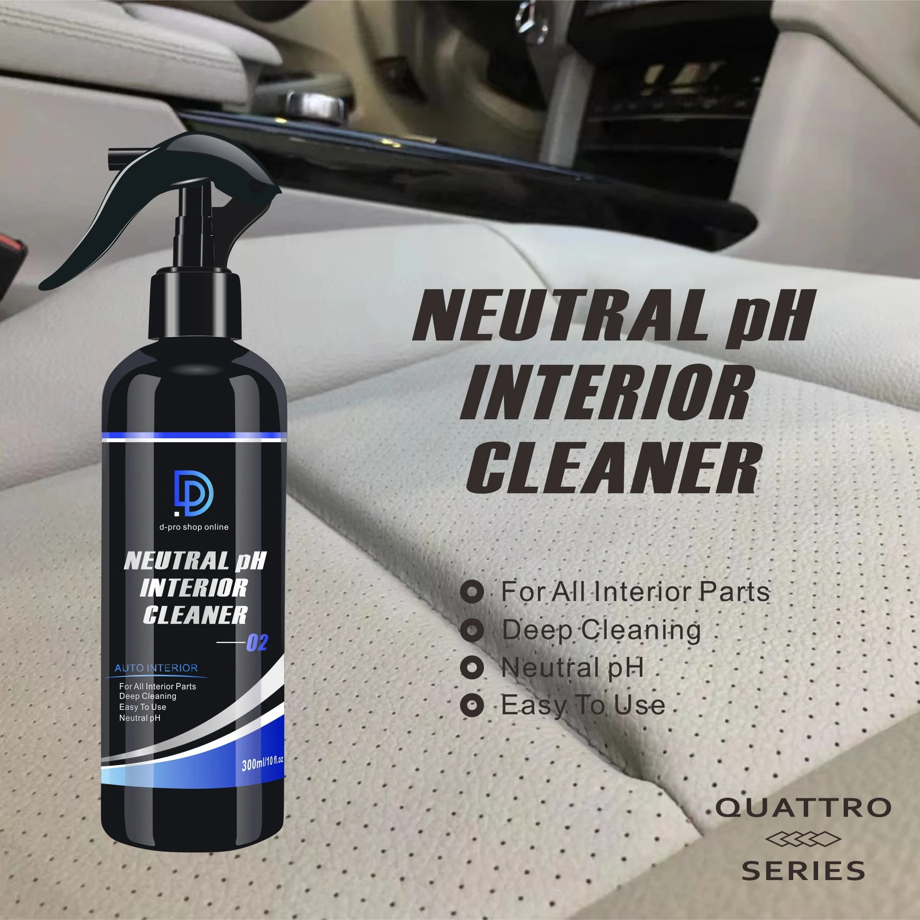 Neutral car interior ceiling carpet leather cleaning agent. Cleans and restores upholstery. Gentle and effective formula — photo 10