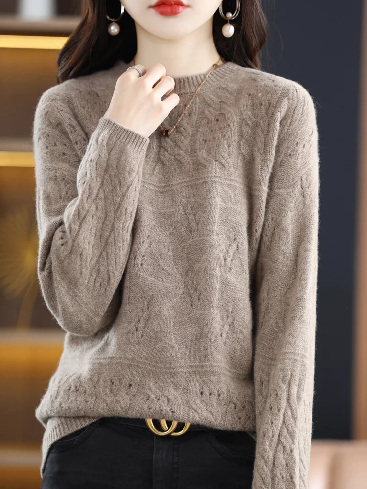 Title 8, Womens Heavy Industry Jacquard Round Neck Pure...