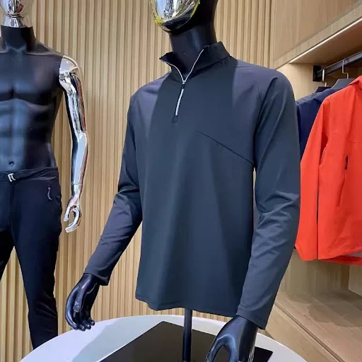 Title 9, Suéter masculino com gola alta e zíper parcial ...