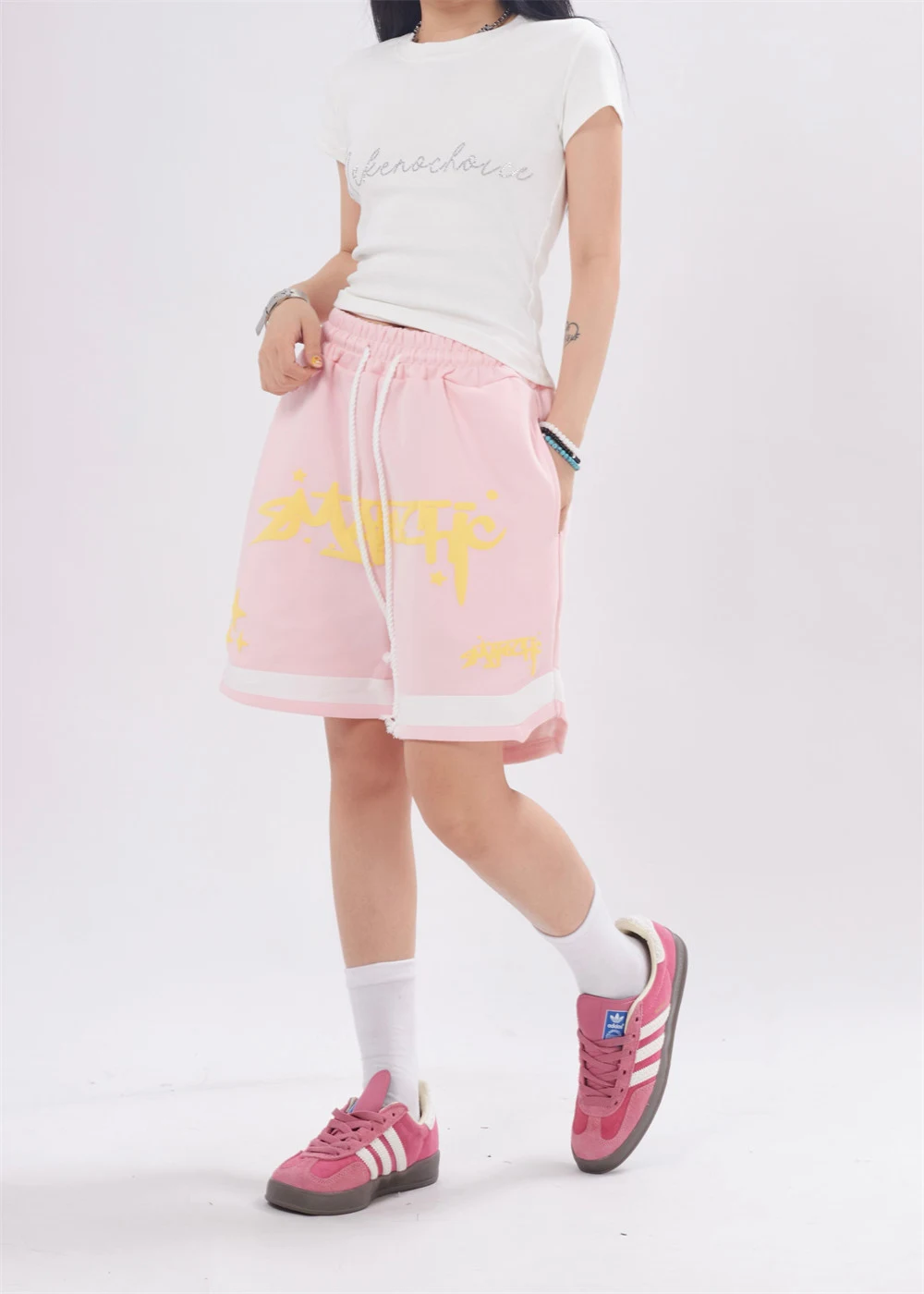 Title 21, Shorts Soltos com Estampa Puff para Homens e Mu...