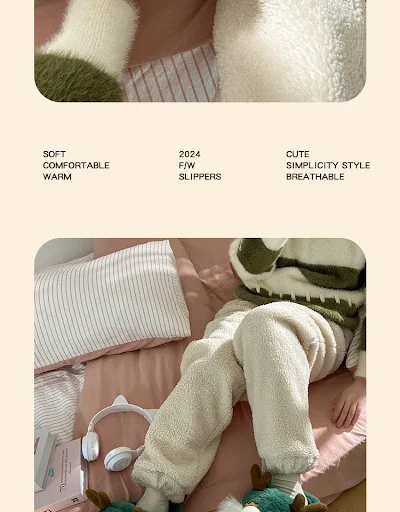 Title 3, Christmas Deer Cotton Slippers Womens Winter H...