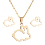 Completo due pezzi con pendente orecchini a forma di coniglio Un look adorabile e unico per donne Perfetto per regali e occasioni speciali — foto 3