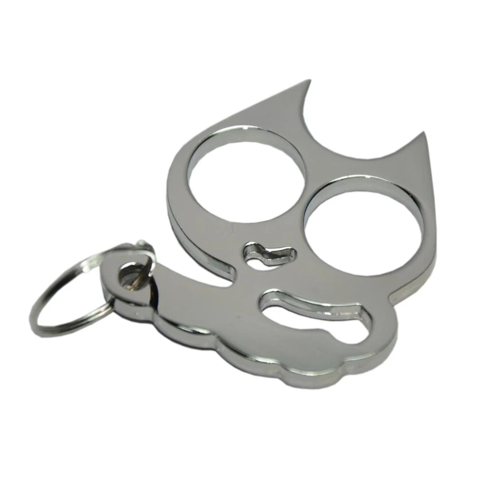 Nieuwe Kitten Outdoor Defense Keys met metalen dubbele vinger sluitingen. Buitenverdediging en gebroken raam cadeau. — foto 3