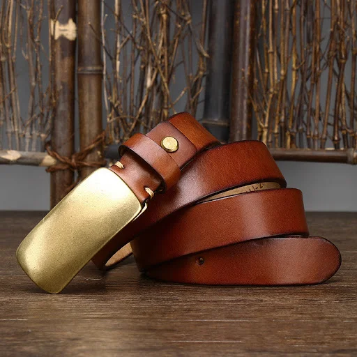 Title 1, Mens 3.3CM Wide and Thick Leather Belt. Durabl...