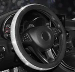 Rhinestone steering wheel cover for a glamorous and comfortable grip. Add sparkle and style to your car's interior while — photo 1