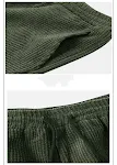 Conjunto casual masculino de verão em veludo cotelê liso, novo, com gola de camisa e shorts. Comércio exterior, pronta entrega. Conforto e estilo. — foto 3