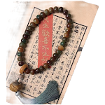 Pulseira Bodhi Green Sândalo com círculo duplo e bolsa de incenso portátil. Ideal para meditação, relaxamento e bem-estar espiritual. — foto 4