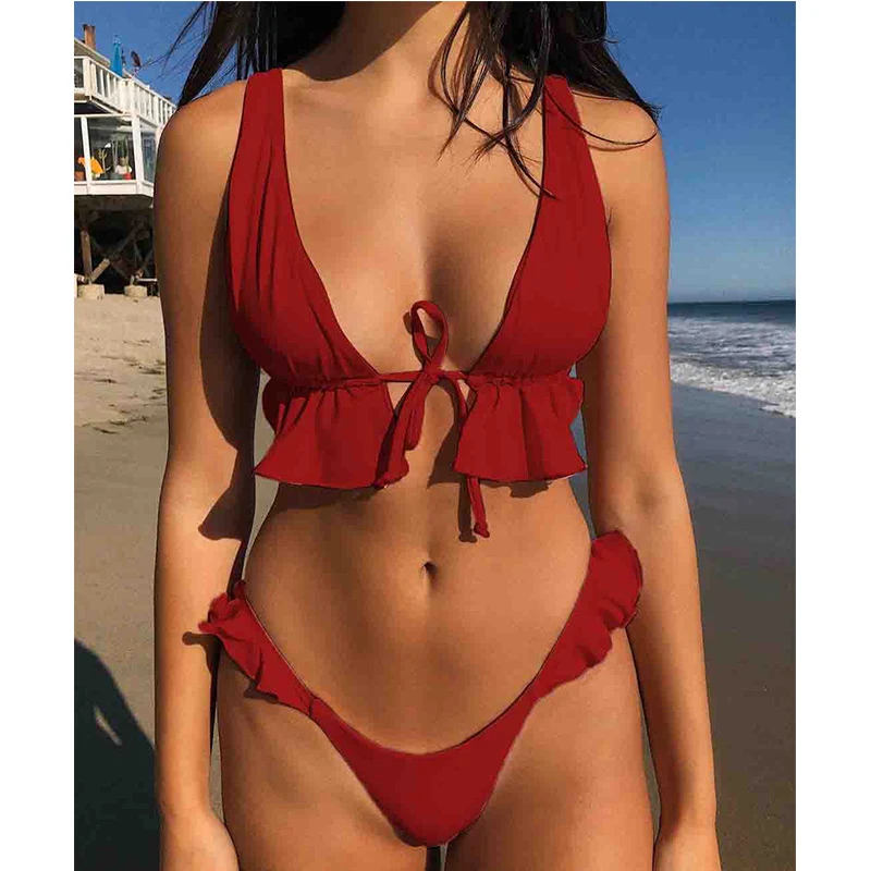 Multicolor Ruffled Bikini for a Vibrant Summer. Enjoy sun and beach in style. Its design highlights your figure, offerin — photo 2