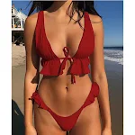 Multicolor Ruffled Bikini for a Vibrant Summer. Enjoy sun and beach in style. Its design highlights your figure, offerin — photo 2