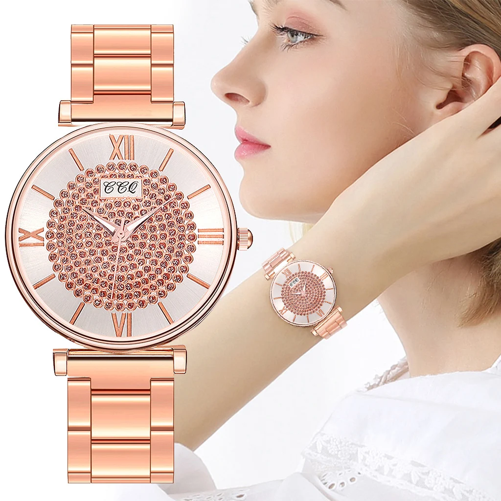 Red Red New Alloy Steel Belt Ladies Watch — foto 8