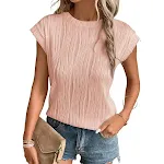 Moda feminina tops gola redonda manga super curta camiseta de verão de cor sólida — foto 20