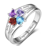 Anéis de namorados em prata com letras, um presente perfeito para casais. Anéis femininos e masculinos para simbolizar o amor eterno e a união. — foto 2