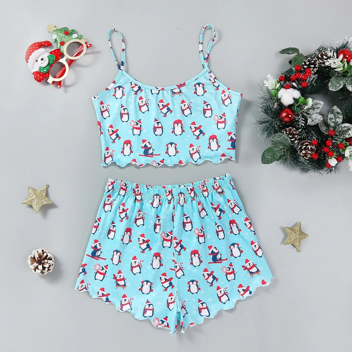Title 3, Christmas European And American Thin Pajamas Wo...