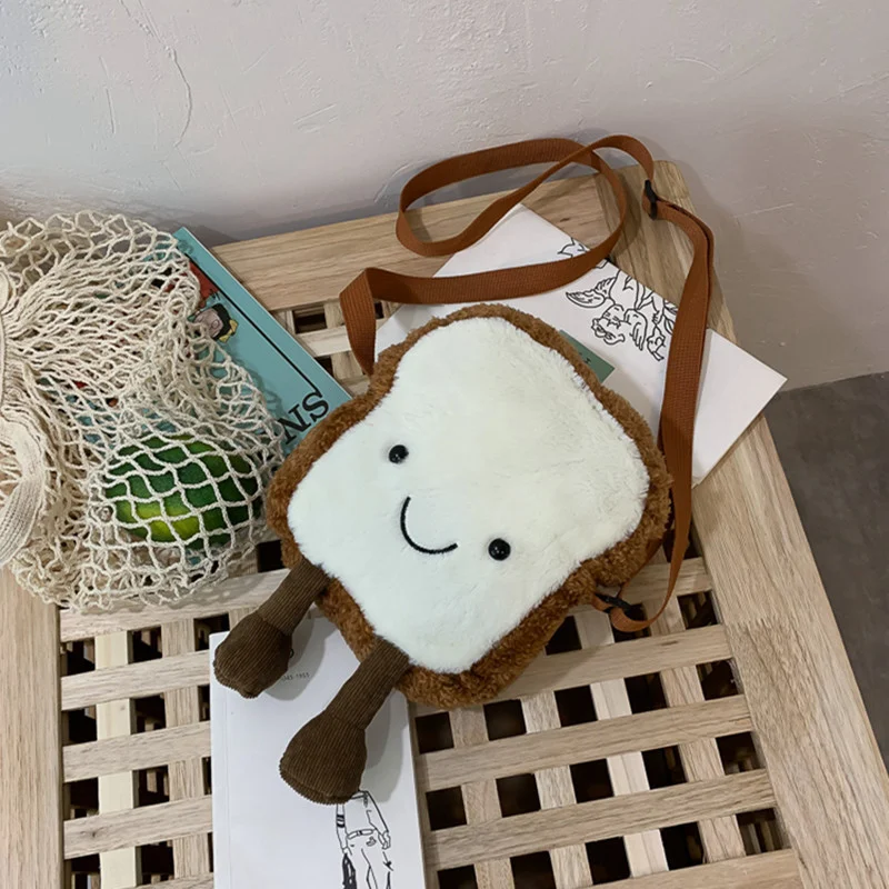 Title 5, Funny and Cute Toast Bread Plush Messenger Bag!...