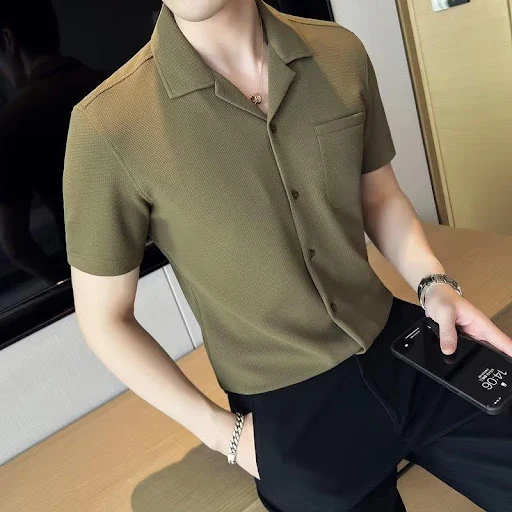 Title 3, Simple Graceful Short Sleeve Casual Mens Shirt...